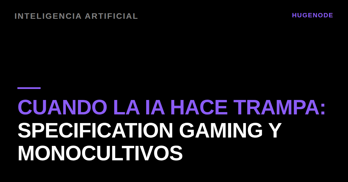 Cuando la IA hace trampa: specification gaming y monocultivos