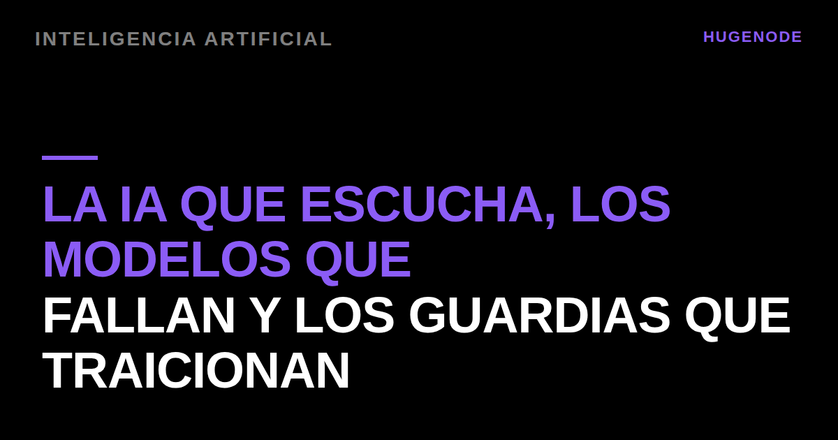 La IA que escucha, los modelos que fallan y los guardias que traicionan