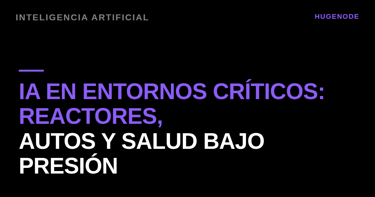 IA en entornos críticos: reactores, autos y salud bajo presión