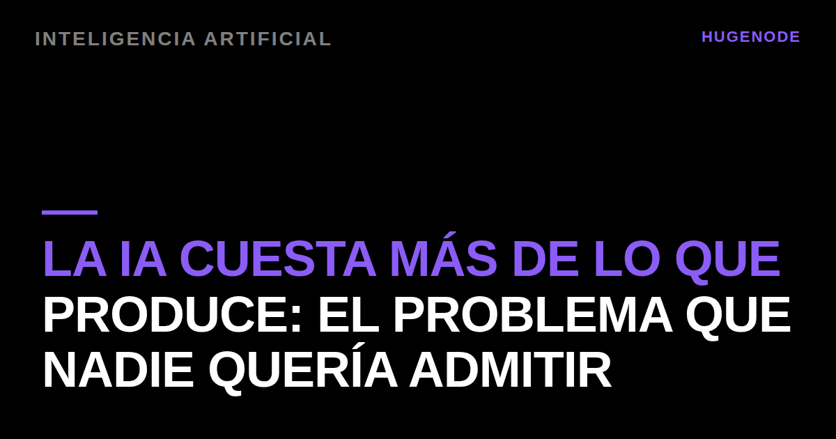 La IA cuesta más de lo que produce: el problema que nadie quería admitir