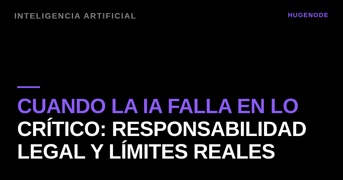 Cuando la IA falla en lo crítico: responsabilidad legal y límites reales